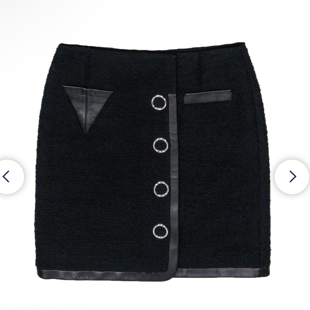 Alexander Wang tweed and leather skirt